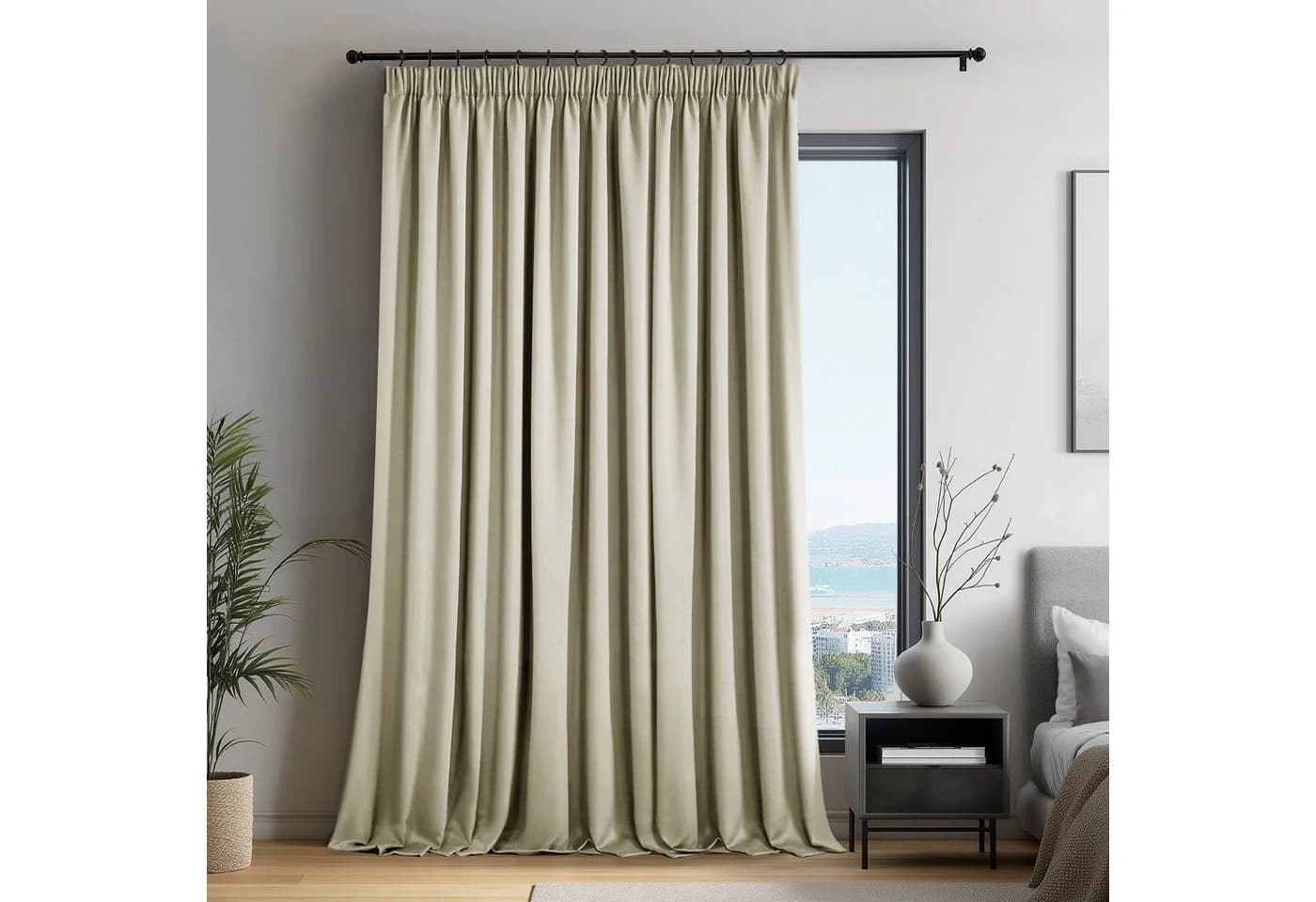 Deconovo Verdunkelungsvorhang Blickdicht Polyester 2 Stück