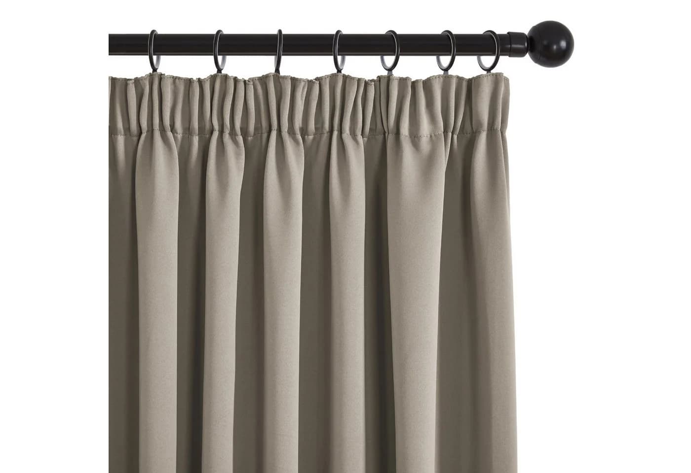 Deconovo Verdunkelungsvorhang Taupe mit Kräuselband - Bild 4