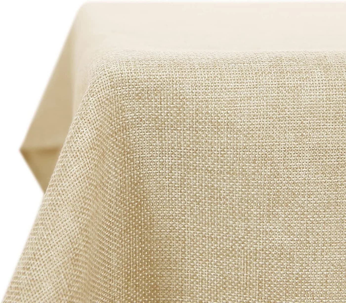 Deconovo Tischdecke Leinenoptik Beige Wasserabweisend