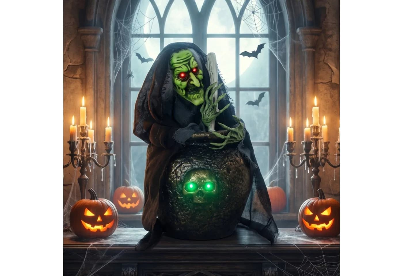 Blossom Animierte Halloween-Hexe mit LED & Soundeffekten