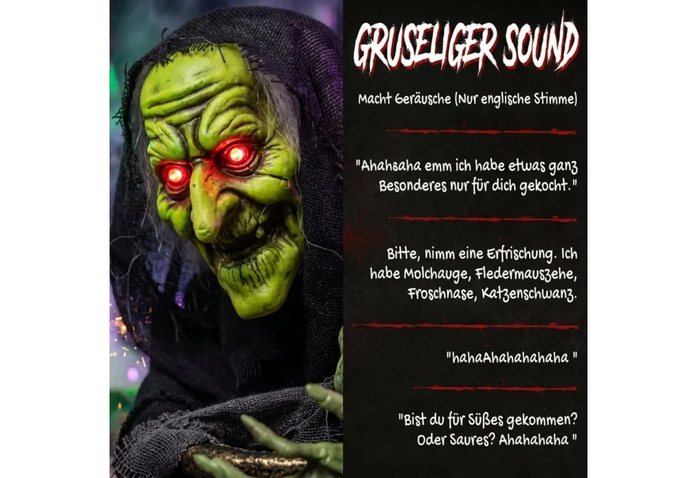 Blossom Animierte Halloween-Hexe mit LED & Soundeffekten - Bild 5