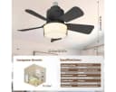 VIVIHEYDAY Deckenventilator mit LED Licht Schwarz Fernbedienung Bild 1