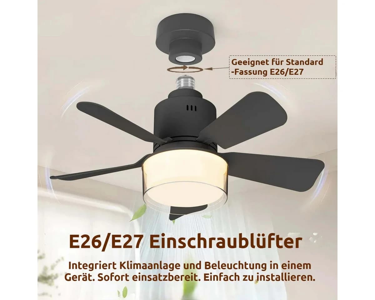 VIVIHEYDAY Deckenventilator mit LED Licht Schwarz Fernbedienung - Bild 5