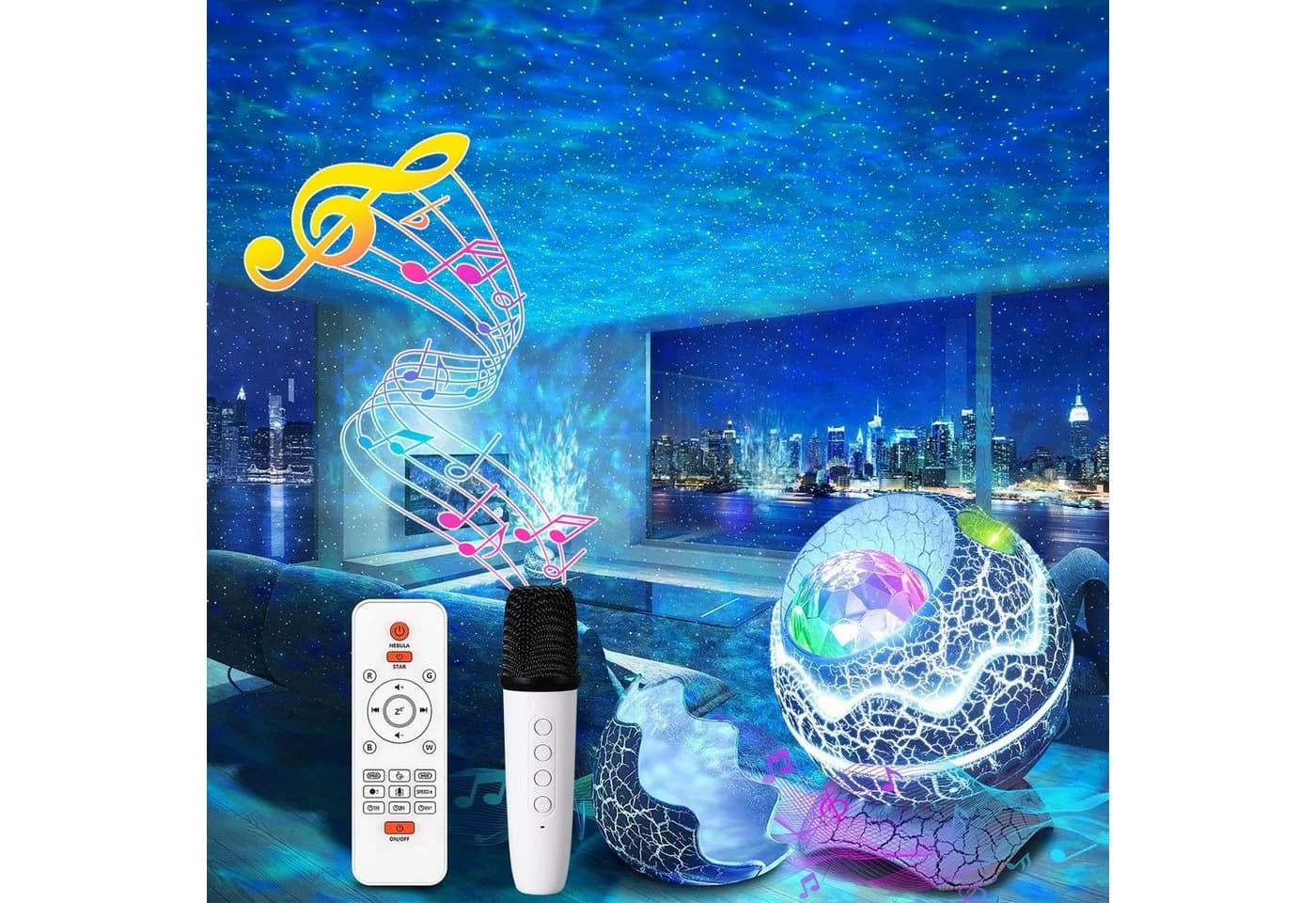 Lapalife LED-Sternenhimmel Projektor mit Bluetooth-Lautsprecher & Timer - Bild 3