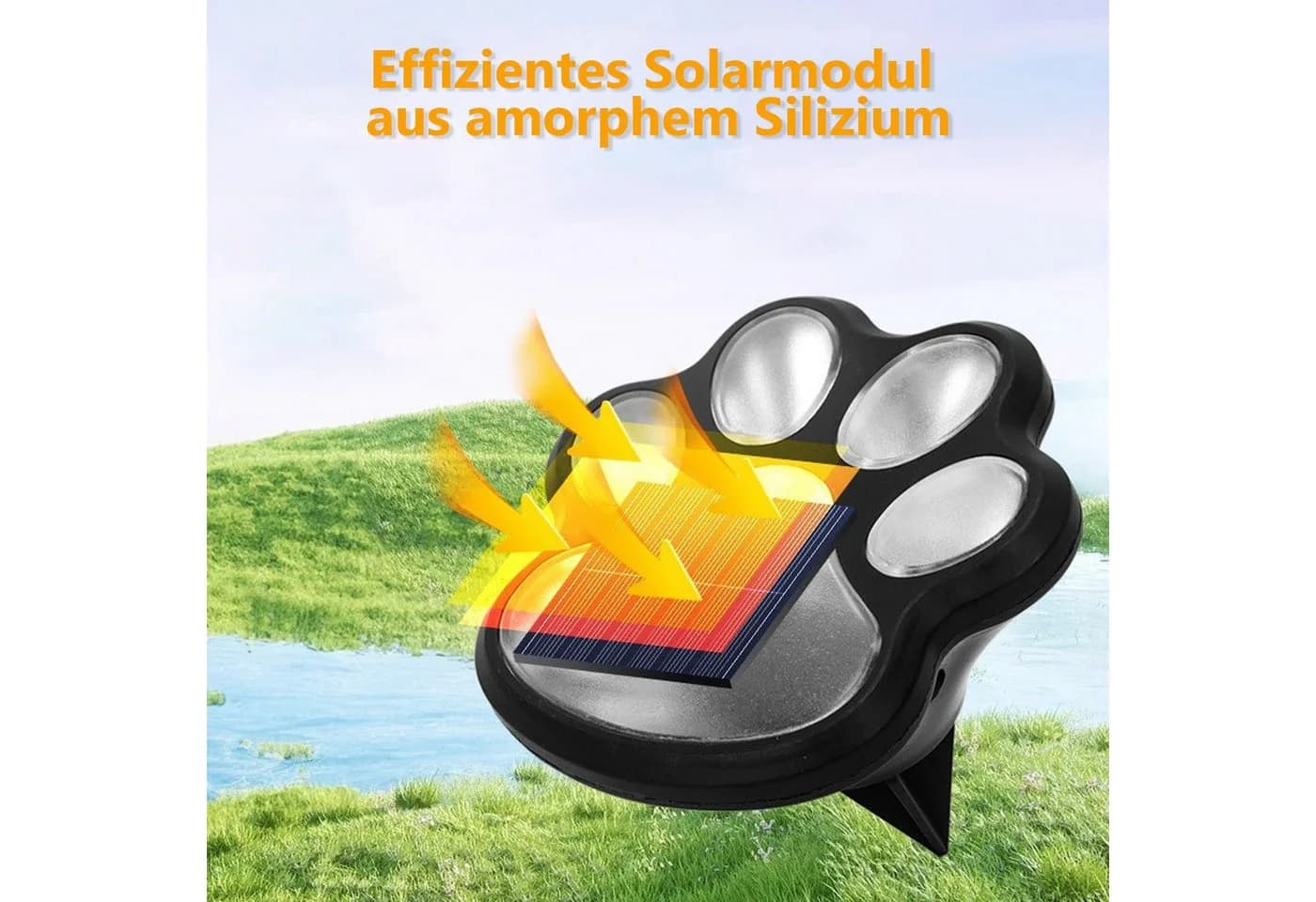 QUBEBU Solar-Gartenleuchte Katzenkrallen LED mit Dämmerungssensor - Bild 4