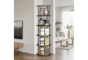 XERSEK Bücherregal 360° Drehbar 5 Ebenen Braun Holzmaserung Bild 3
