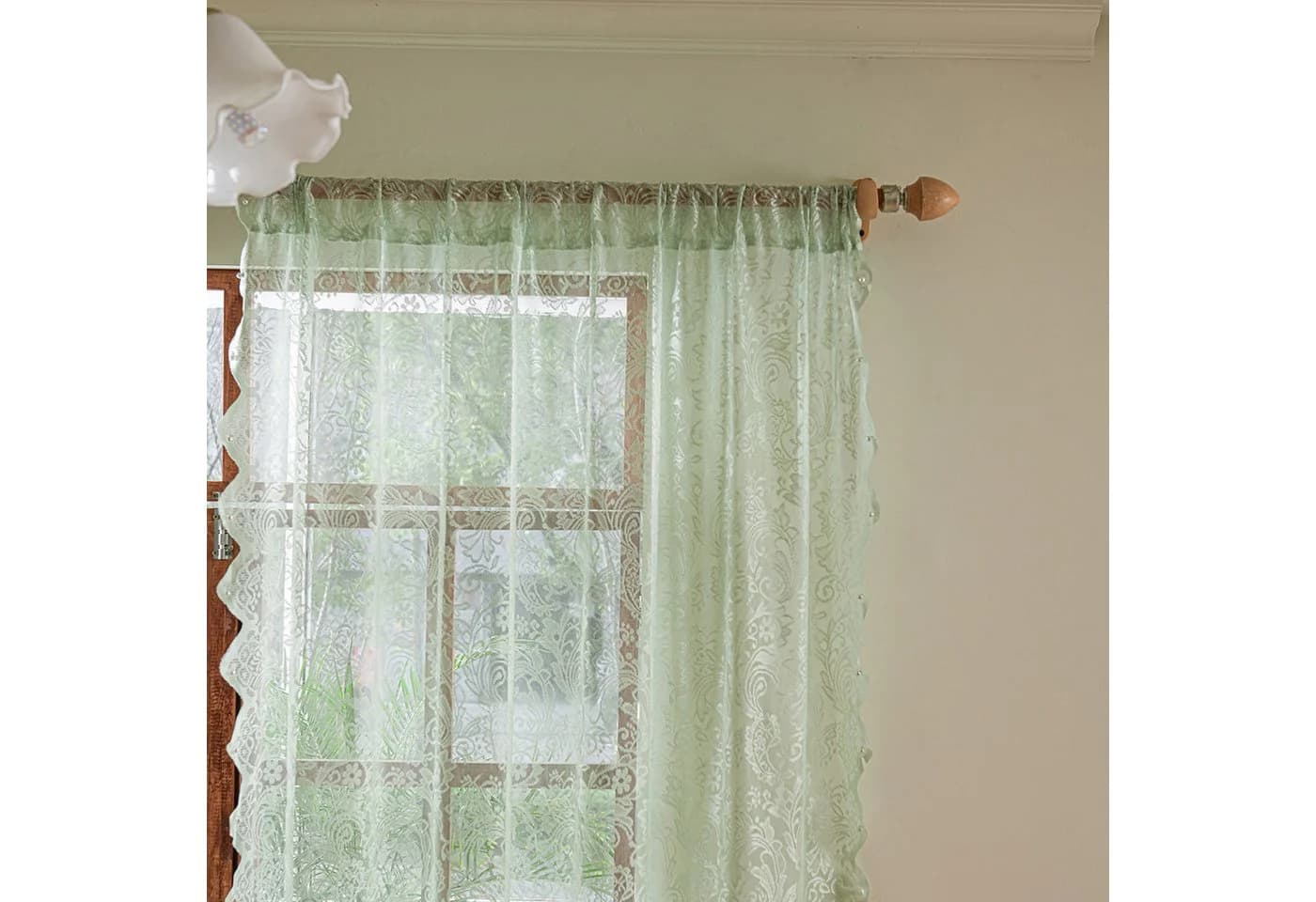 Sunicol Vorhang 2er Set Transparent mit Blumenstickerei - Bild 4