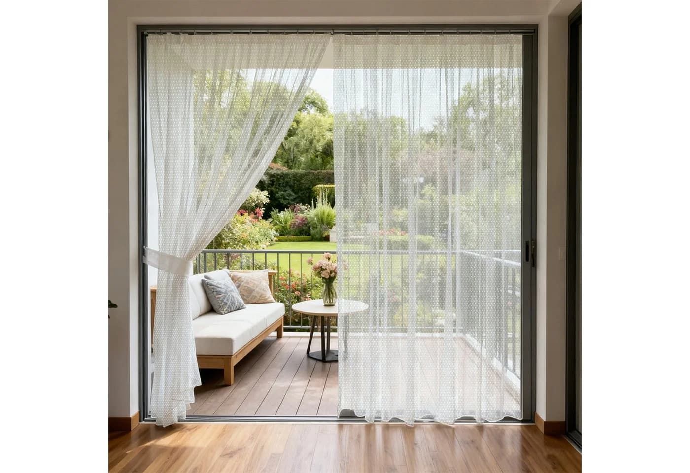 Sunicol Outdoorvorhang Transparent Moskitonetz Polyester Mesh