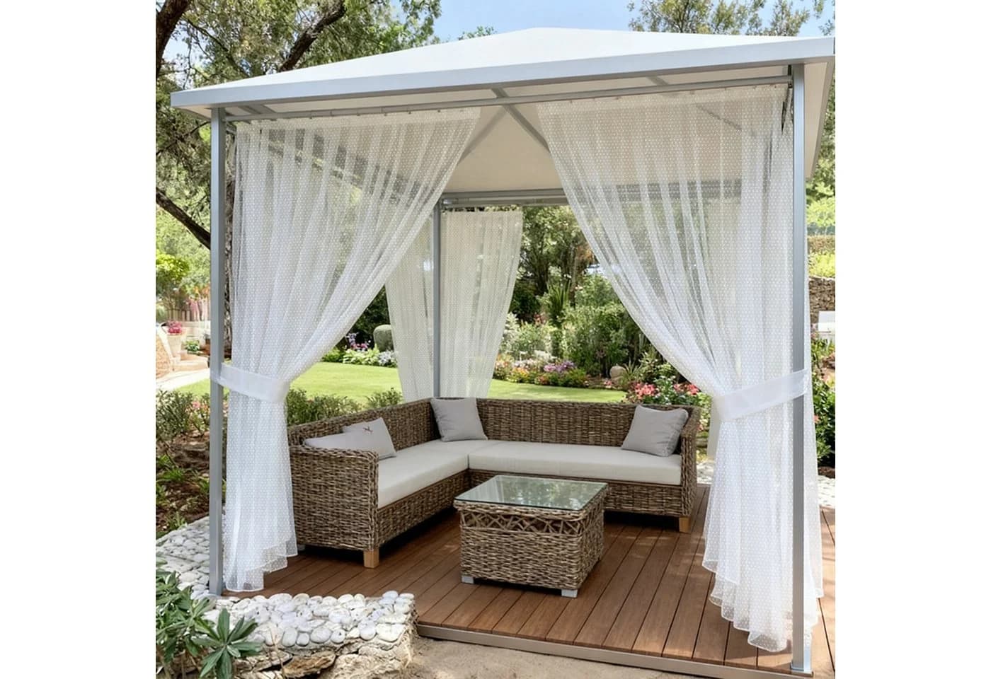 Sunicol Outdoorvorhang Transparent Moskitonetz Polyester Mesh - Bild 5