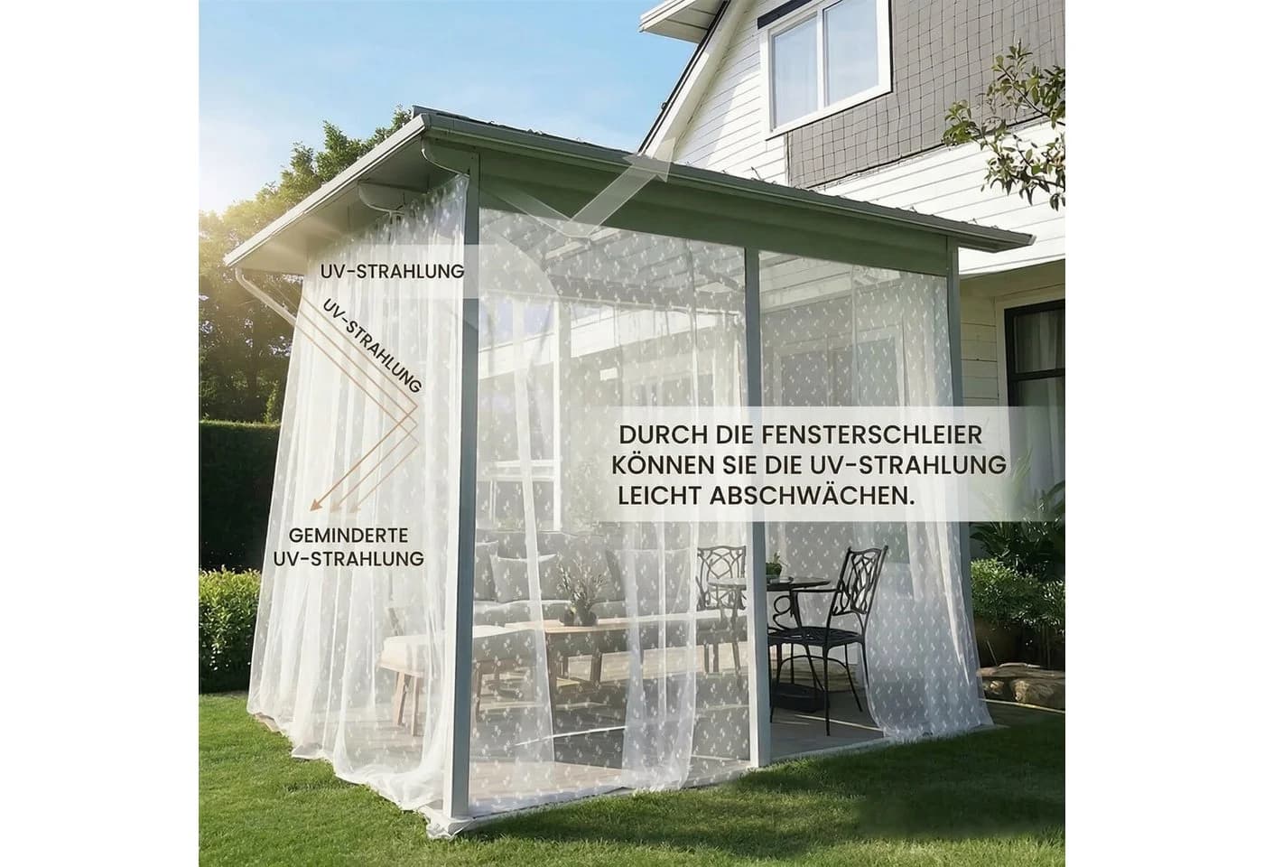Sunicol Floraler Outdoor Vorhang Moskitonetz mit Tunnelzug - Bild 4