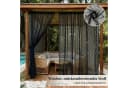 Sunicol Floraler Outdoor Vorhang Moskitonetz mit Tunnelzug Schwarz Bild 1