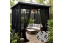 Sunicol Floraler Outdoor Vorhang Moskitonetz mit Tunnelzug Schwarz Bild 2