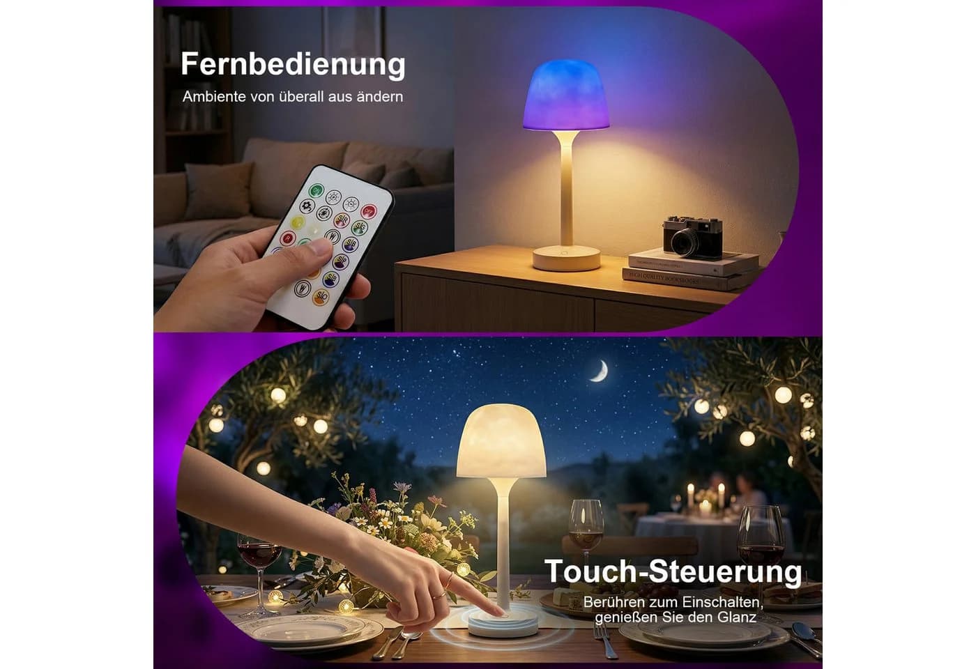 Lapalife Nachttischlampe Dimmbar mit 16 Farben und Fernbedienung - Bild 5
