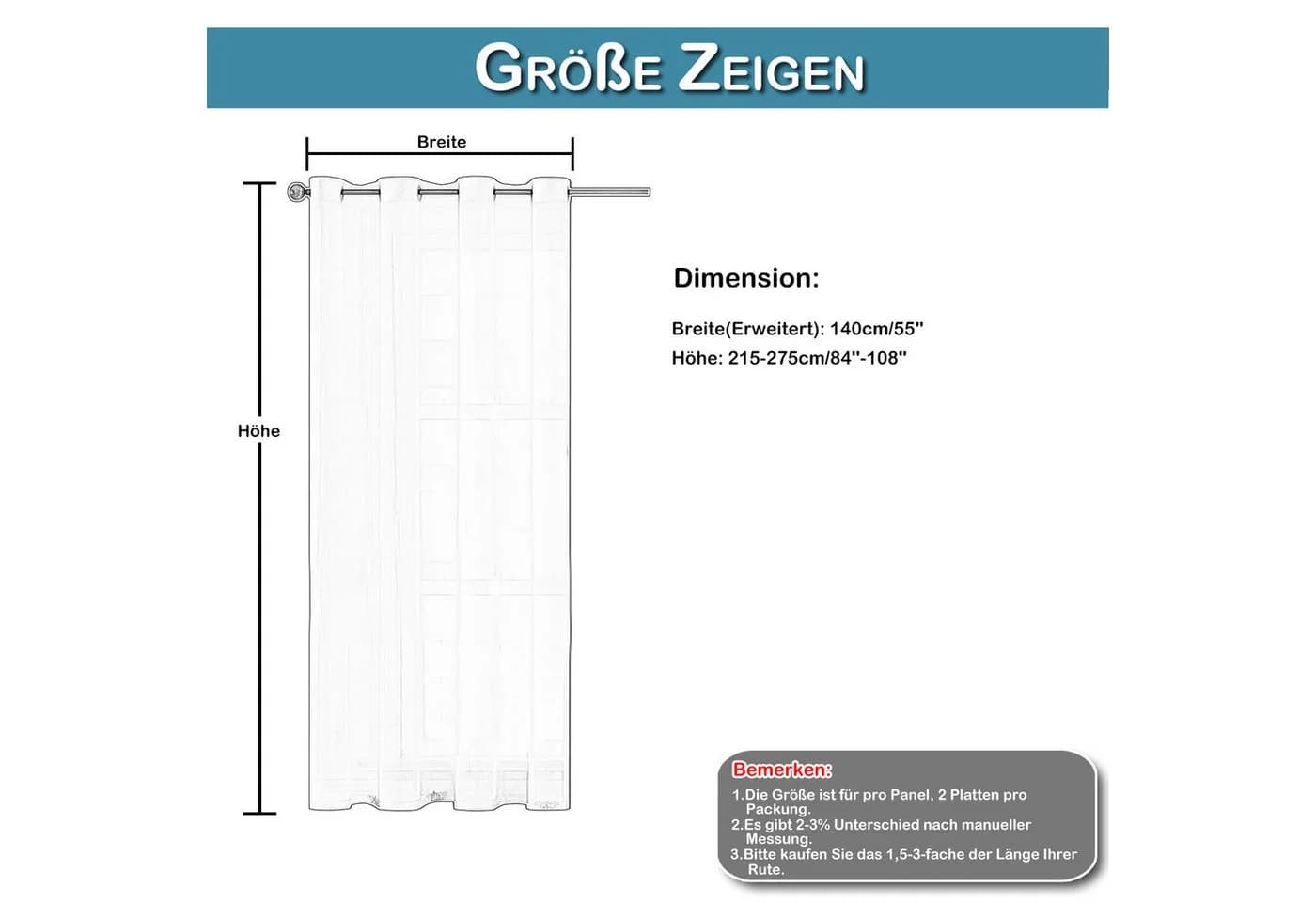 Lapalife Gardine Salbeigrün Leinenoptik mit Ösen 2er Set - Bild 3