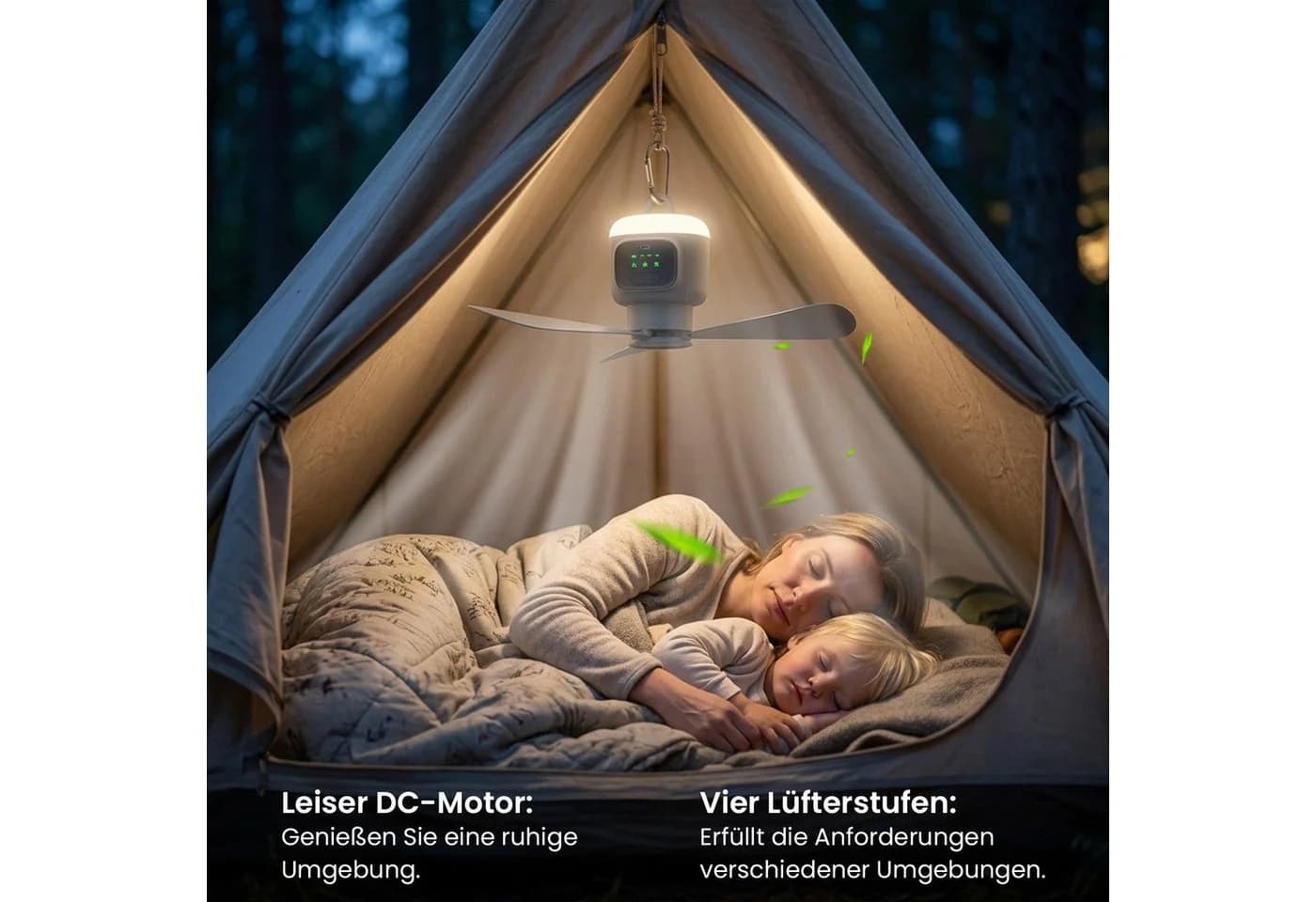 Rosnek Deckenventilator mit LED-Beleuchtung Grau Tragbar Fernbedienung - Bild 4
