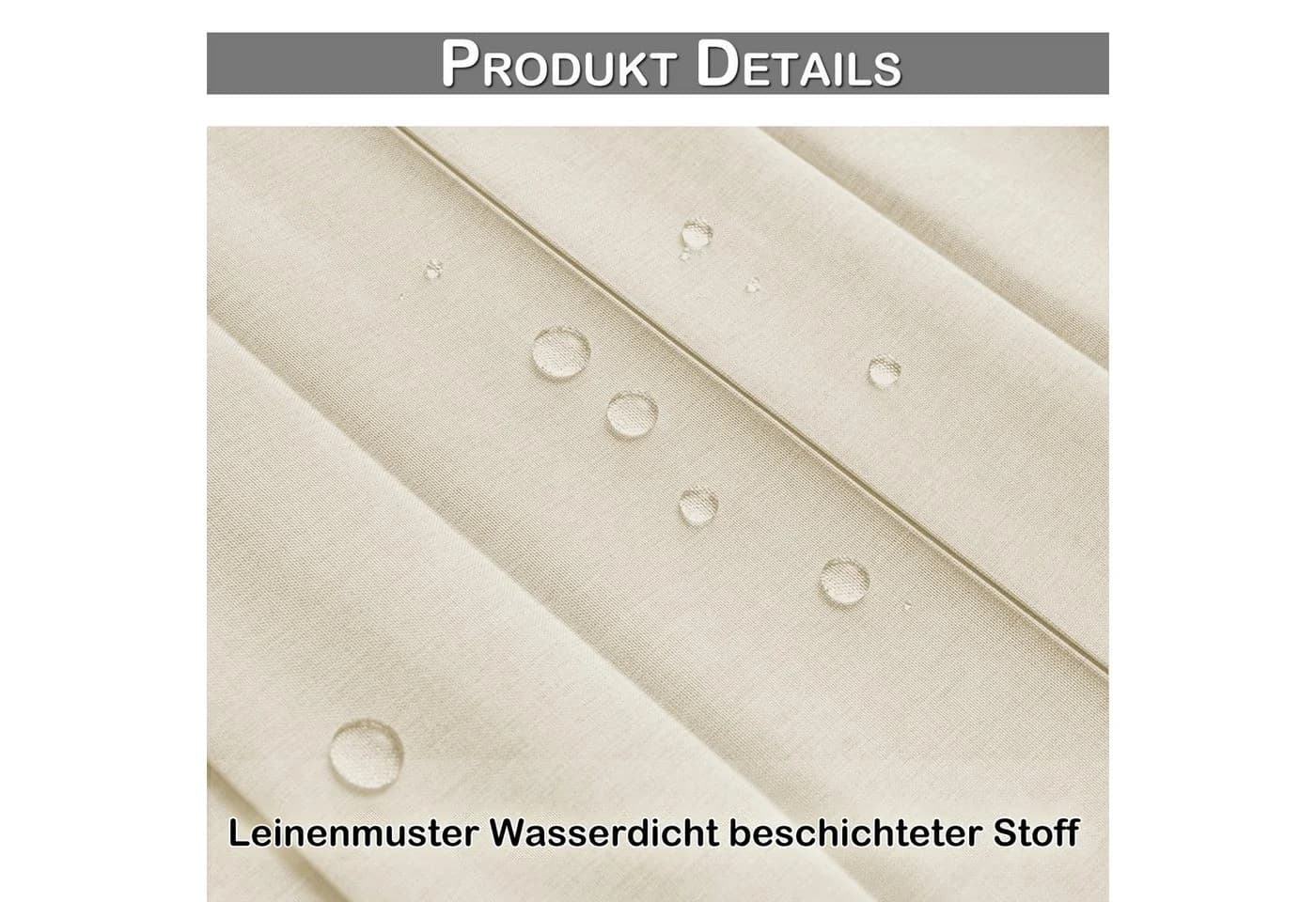 Sunicol Vorhang Wasserdicht Raumteiler Beige 100% Polyester - Bild 3