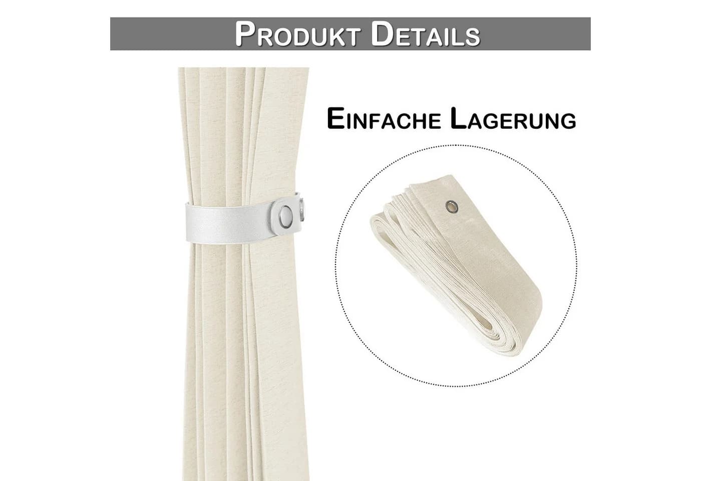 Sunicol Vorhang Wasserdicht Raumteiler Beige 100% Polyester - Bild 4