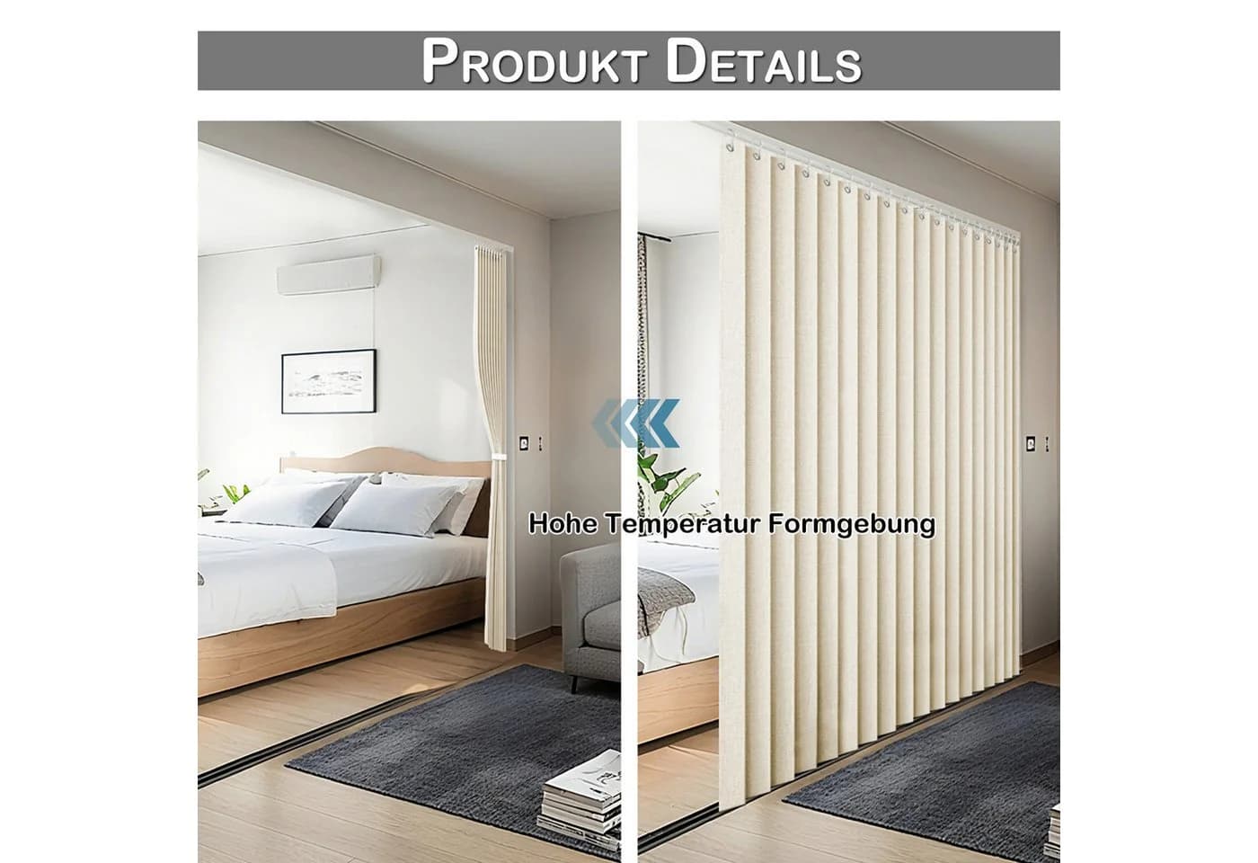 Sunicol Vorhang Wasserdicht Raumteiler Beige 100% Polyester - Bild 5
