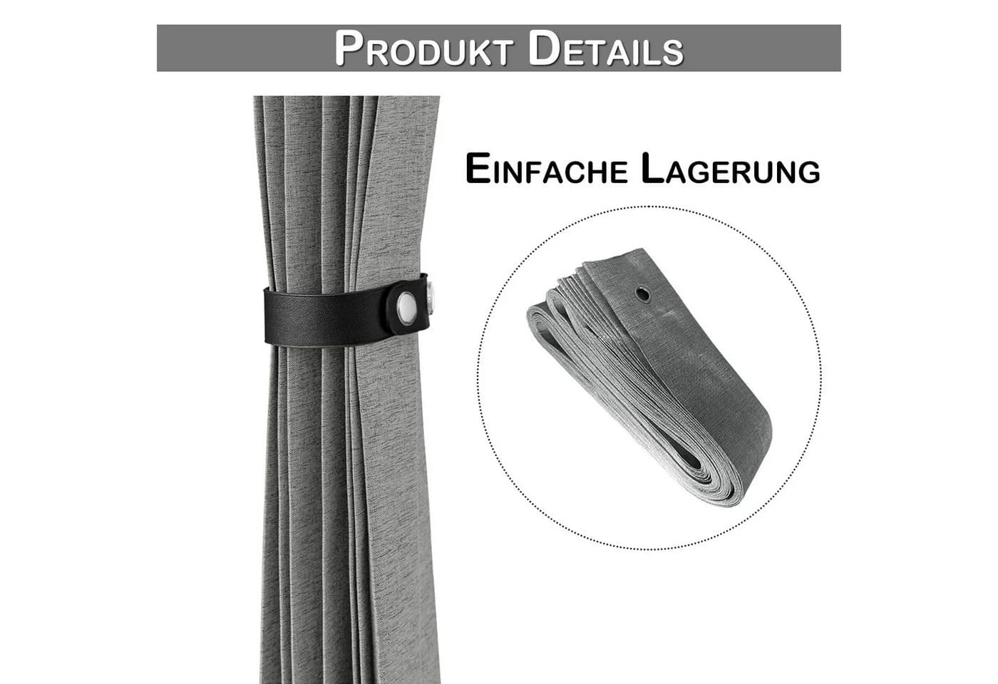 Sunicol Vorhang Wasserdicht Grau-Leinenoptik Sichtschutz - Bild 4