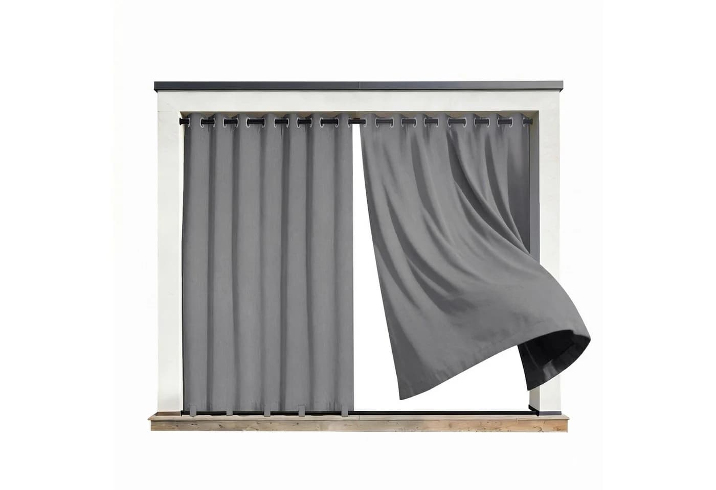 Lapalife Outdoorvorhang Verdunkelnd Wasserdicht Polyester Grau