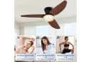 Sunicol Deckenventilator mit LED-Beleuchtung, Dimmbar, 6-Gang, Schwarz/Braun Bild 4