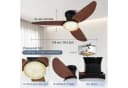 Sunicol Deckenventilator mit LED-Beleuchtung, Dimmbar, 6-Gang, Schwarz/Braun Bild 5