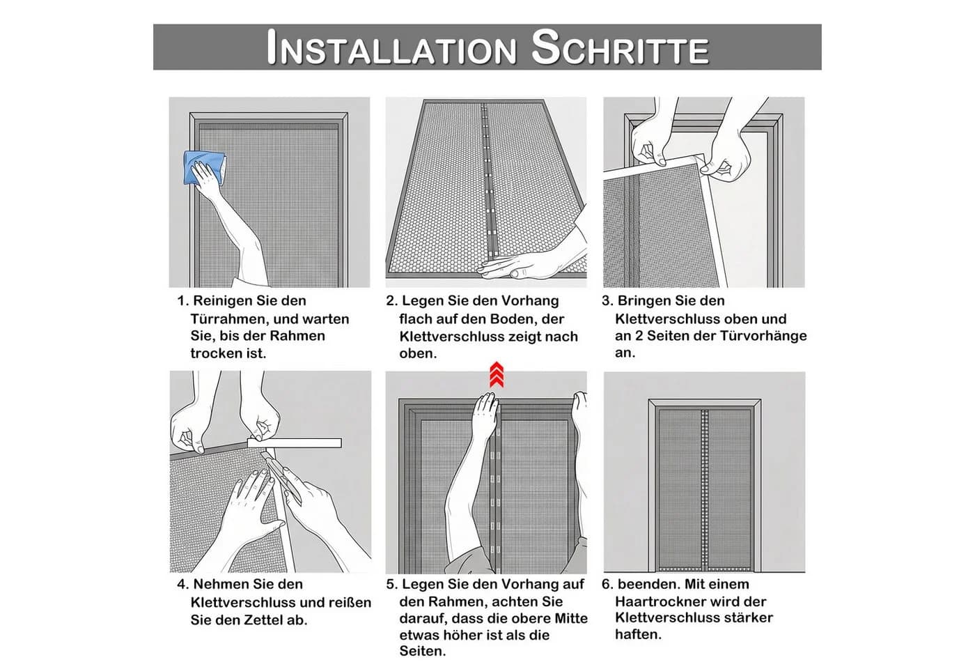 Lapalife Magnet-Fliegengittertür Selbstschließend Klettverschluss - Bild 5