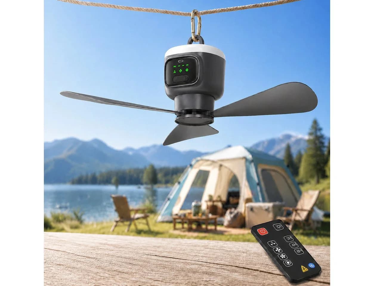 Lapalife Deckenventilator Grau mit Beleuchtung & Fernbedienung - Bild 2