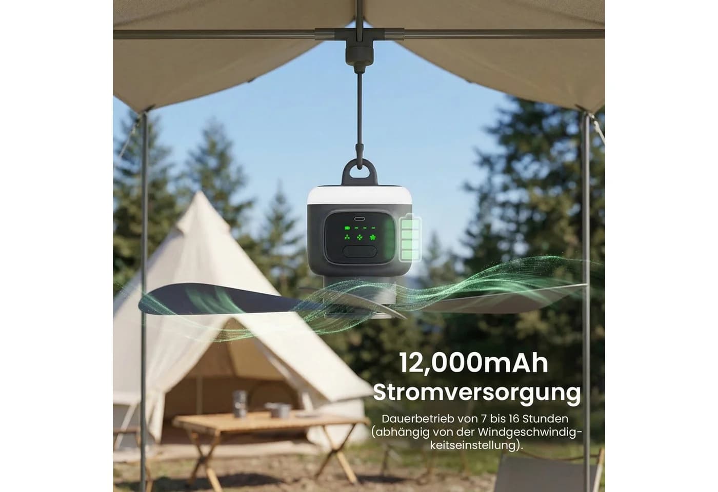 Lapalife Deckenventilator Grau mit Beleuchtung & Fernbedienung - Bild 3