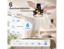 Sunicol Deckenventilator mit Beleuchtung Schwarz 6-Gang Fernbedienung Bild 4