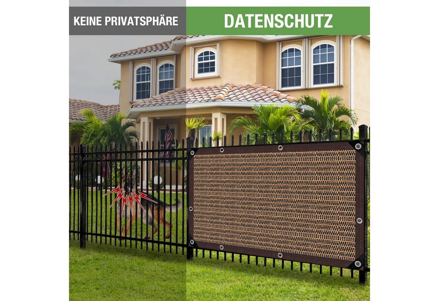 Rosnek Balkonsichtschutz HDPE Schwarz 95% UV-Schutz