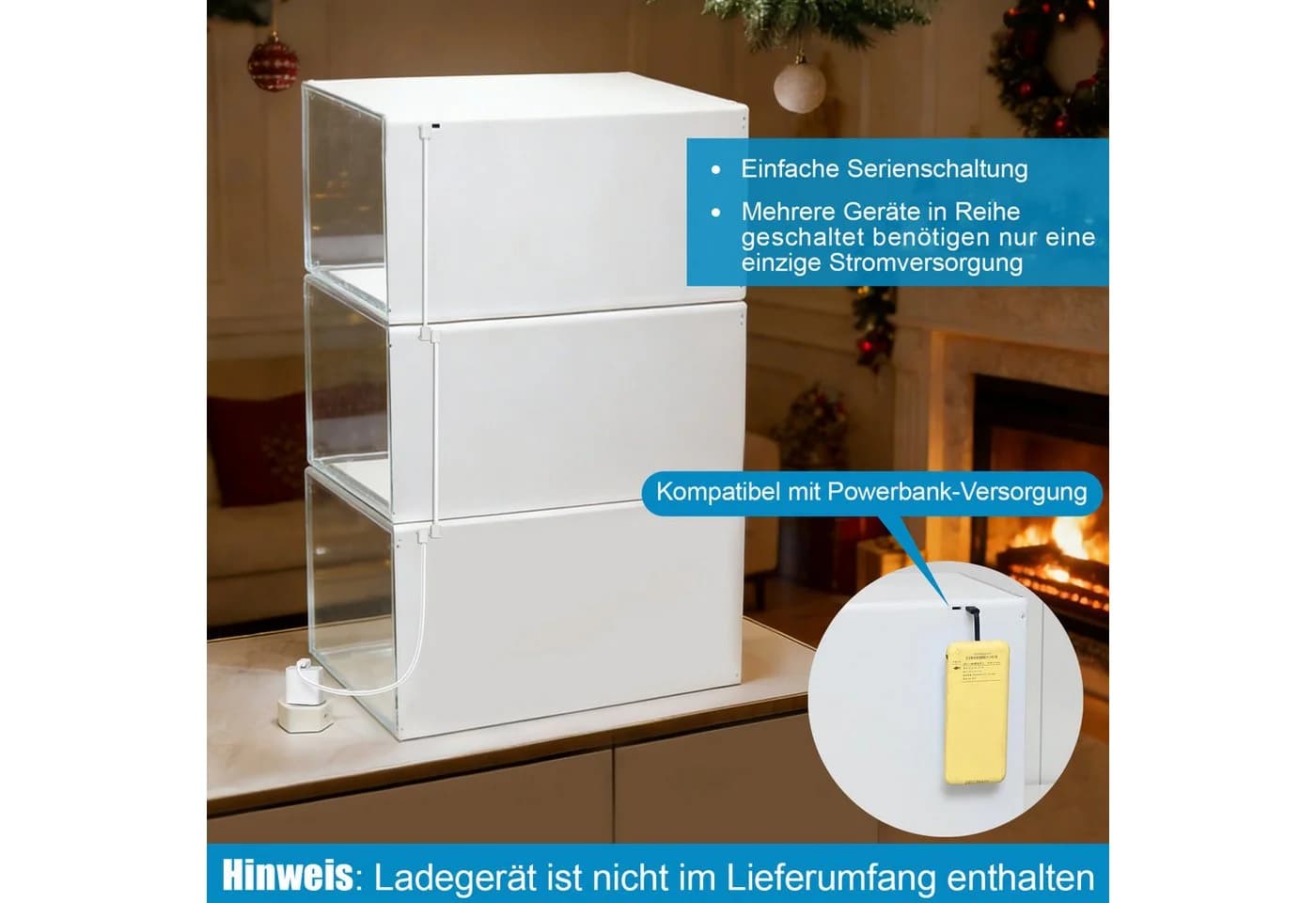 XERSEK Aufbewahrungsbox LED Vitrine mit Magnettür transparent/weiß - Bild 4