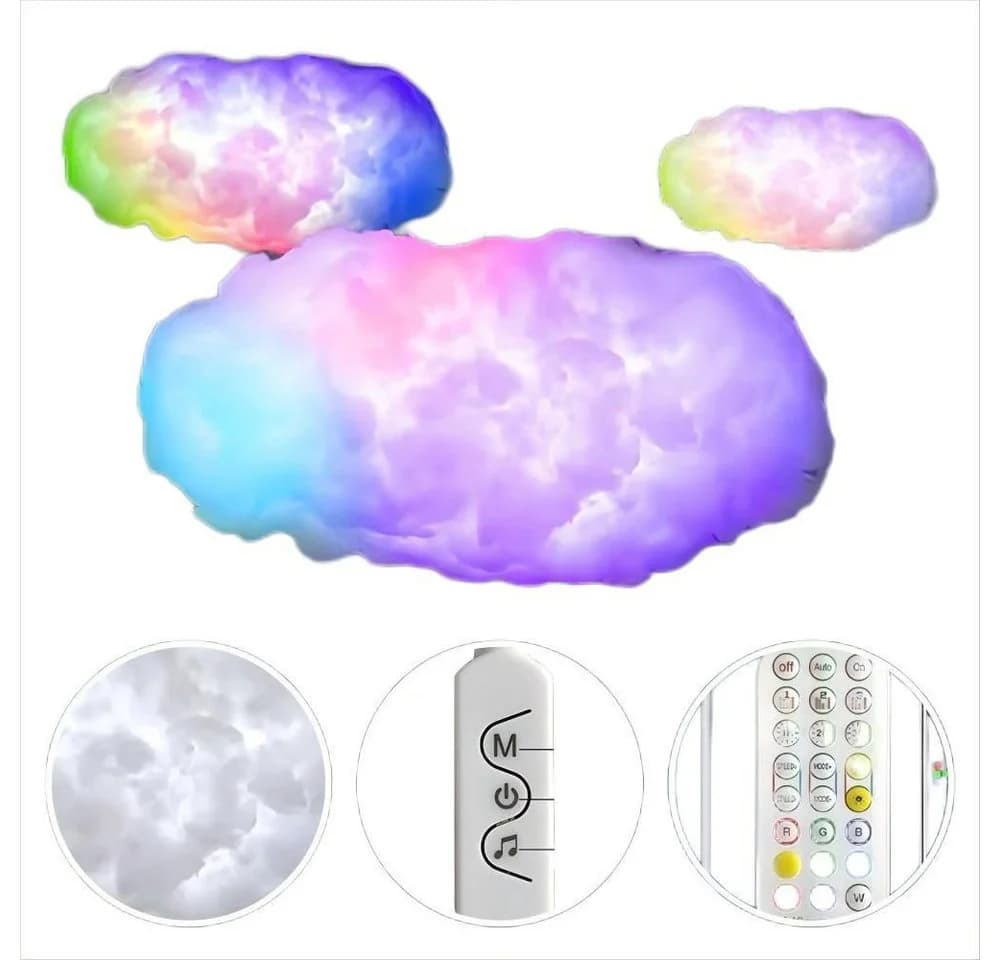 VIVIHEYDAY LED Wolkenlampe RGB Dimmbar mit App & Fernbedienung - Bild 2