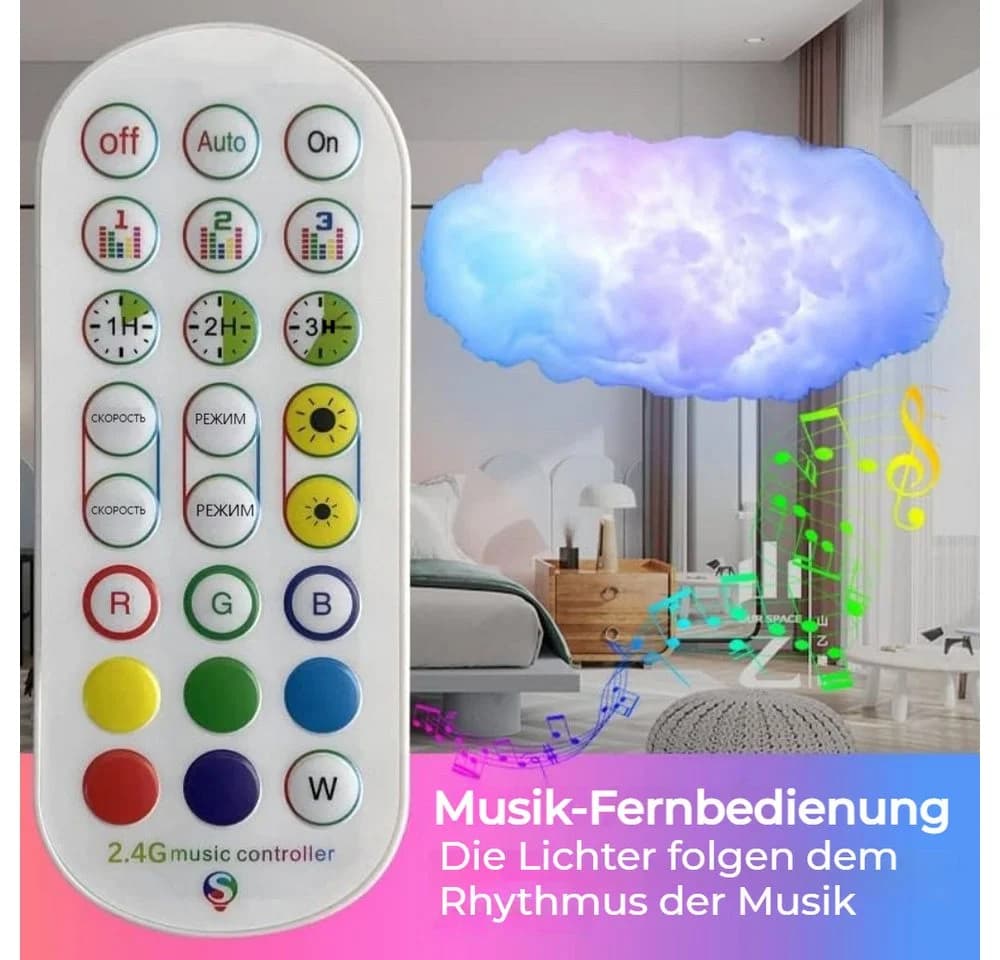 VIVIHEYDAY LED Wolkenlampe RGB Dimmbar mit App & Fernbedienung - Bild 3