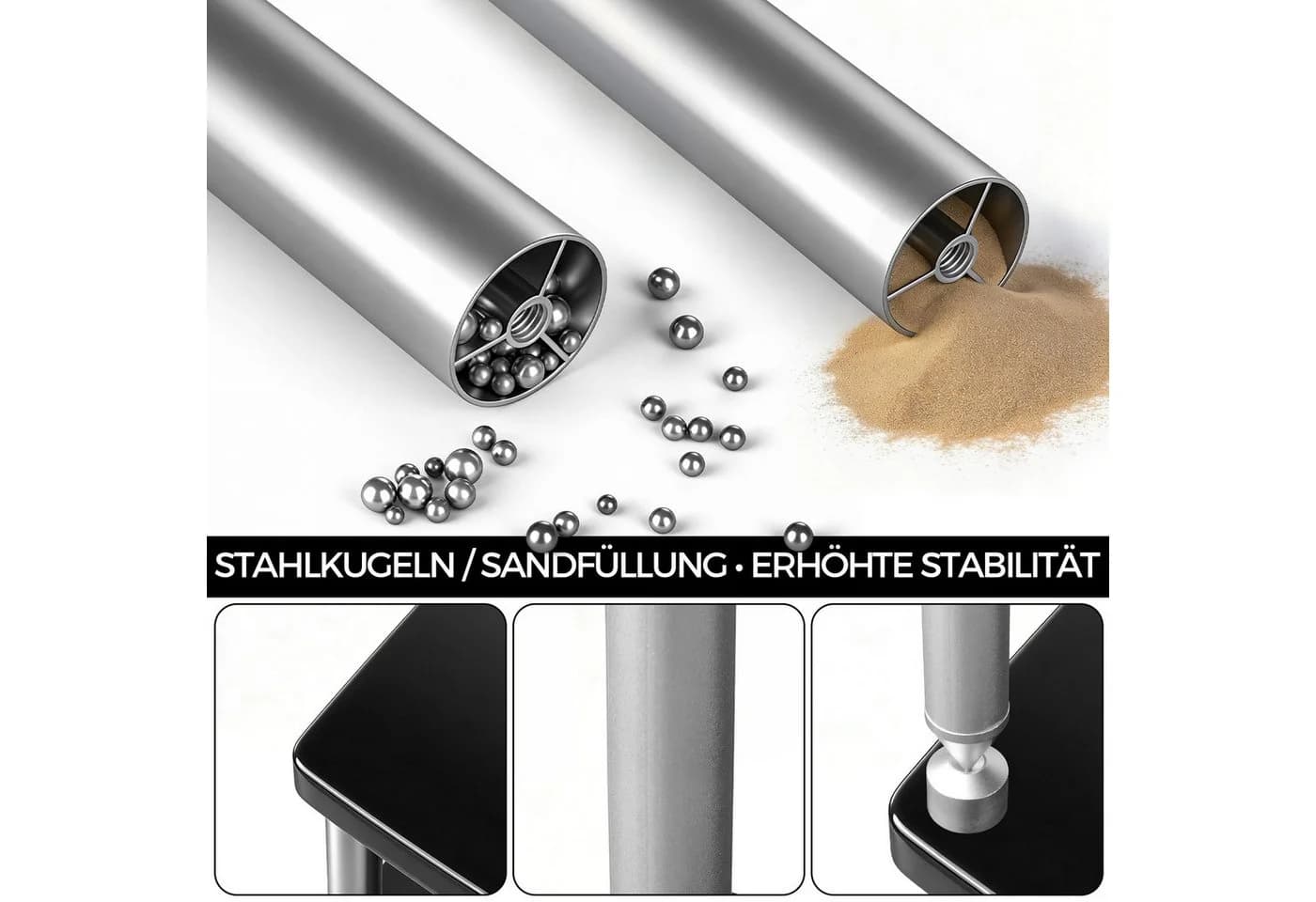 XERSEK HiFi Regal 4-stöckig Schwarz Klavierlack - Bild 4