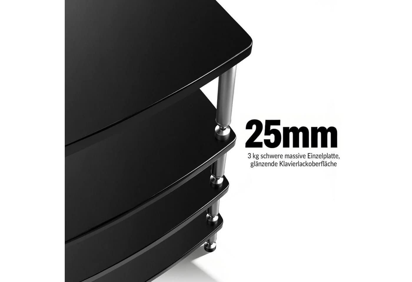 XERSEK HiFi Regal 4-stöckig Schwarz Klavierlack - Bild 5
