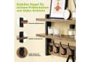 JOYOLEDER Wandgarderobe Holz mit 2 Ablagen & 5 Haken Retro Braun Bild 3