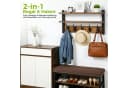 JOYOLEDER Wandgarderobe Holz mit 2 Ablagen & 5 Haken Retro Braun Bild 5
