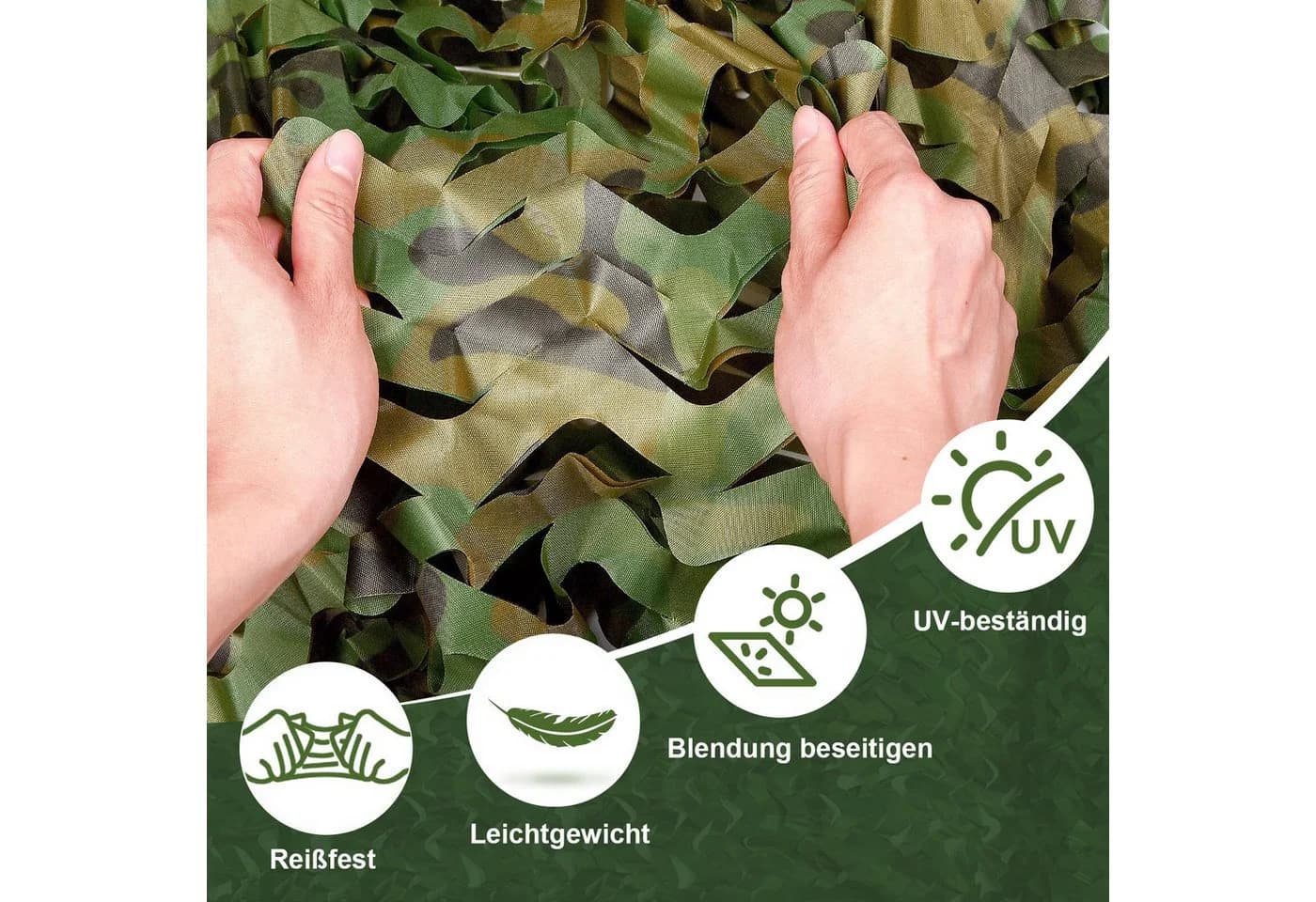 Lapalife Sonnensegel Tarnnetz Camouflage 3D Blattmuster UV-beständig - Bild 4