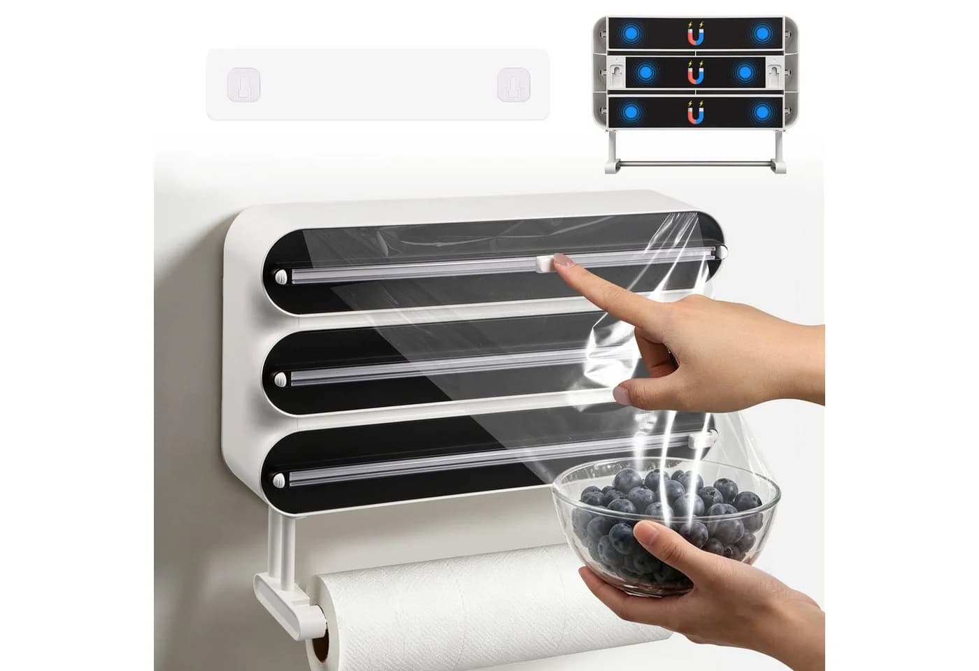 JOYOLEDER Küchenrollenhalter 4-in-1 Schwarz Magnetisch - Bild 2