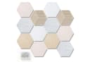 QUBEBU Filz Pinnwand 12-tlg. Selbstklebend Hexagon Beige/Grau/Weiß Bild 2