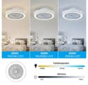 Rosnek Deckenventilator 46cm mit LED, Fernbedienung, 6 Windstufen Bild 1