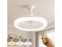 Rosnek Deckenventilator mit Beleuchtung E27 Dimmbar Fernbedienung Weiß Bild 2