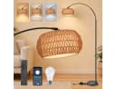 Sunicol Stehlampe Dimmbar Rattan Marmorsockel Höhenverstellbar Schwarz Bild 2