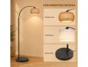 Sunicol Stehlampe Dimmbar Rattan Marmorsockel Höhenverstellbar Schwarz Bild 5