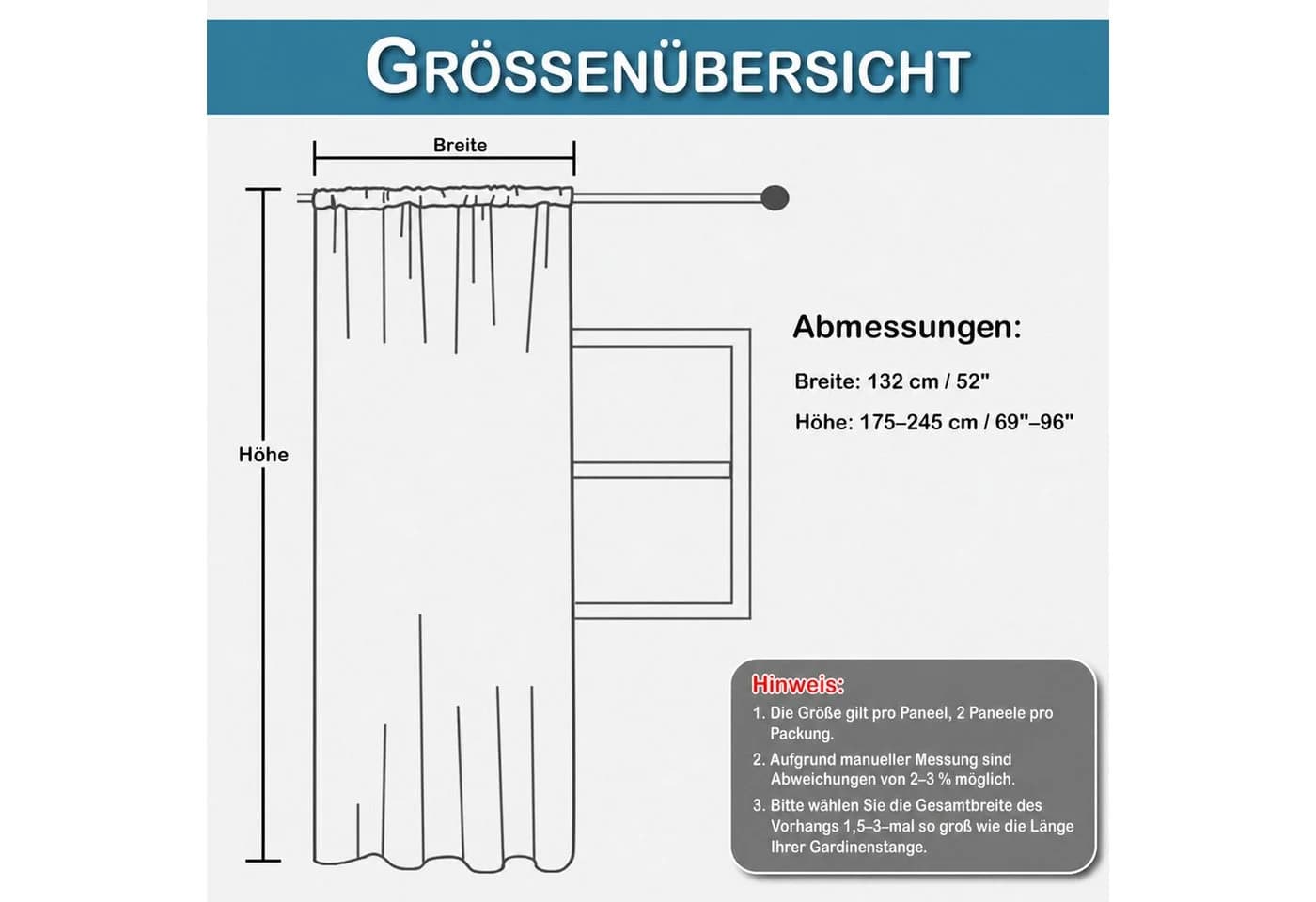 Sunicol Gardine Kinderzimmer Wolkenmuster mit Pompons 2er Set Polyester - Bild 3