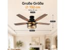 Lapalife Deckenventilator mit Beleuchtung Schwarz Bild 1