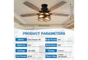 MUPOO Deckenventilator mit Beleuchtung Schwarz 112cm Bild 1