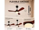 Lapalife Deckenventilator mit LED-Beleuchtung, 132 cm, Holzflügel, Schwarz Bild 1