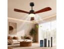 Lapalife Deckenventilator mit LED-Beleuchtung, 132 cm, Holzflügel, Schwarz Bild 2